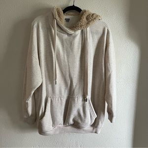 Aerie Oversized Tunic Hoodie with Fur Lined Hood and Pocket
